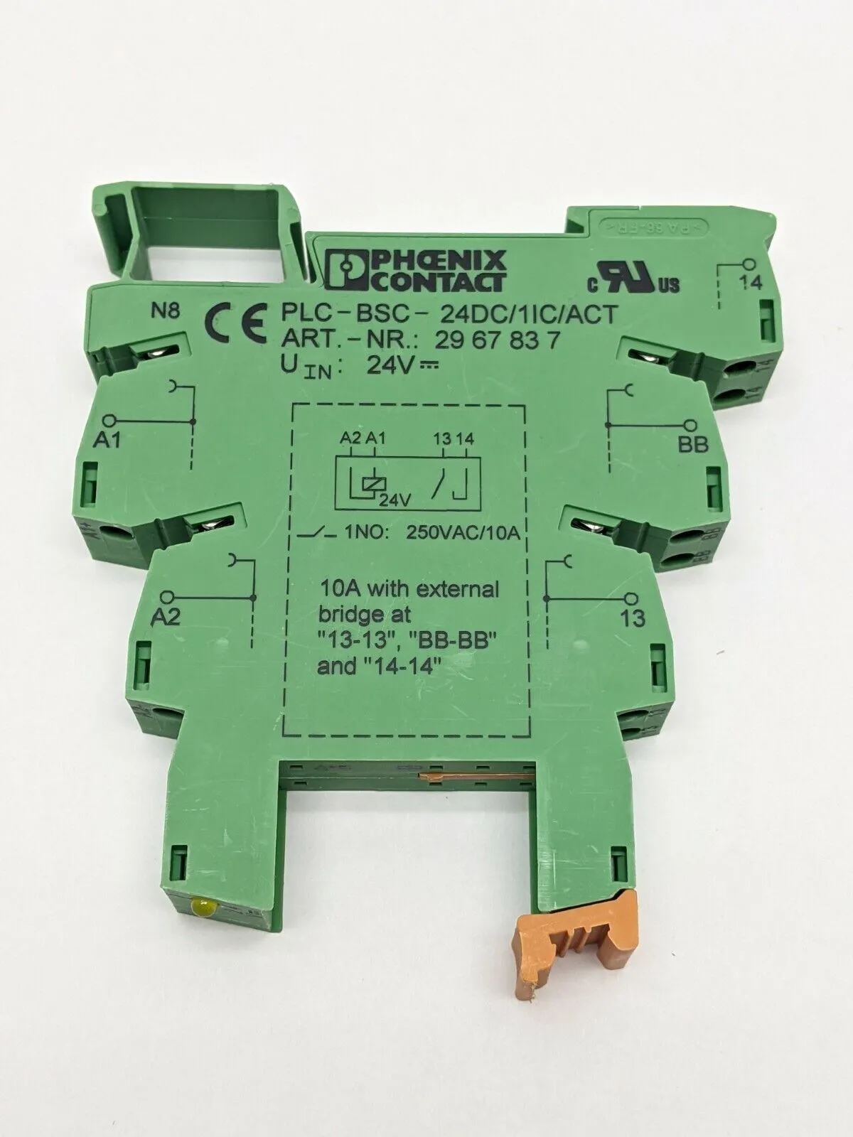 2967837,PLC-BSC-24DC/1IC/ACT | Phoenix Contact PLC-BSC-24DC/1IC/ACT Relay Base 2967837 - Used