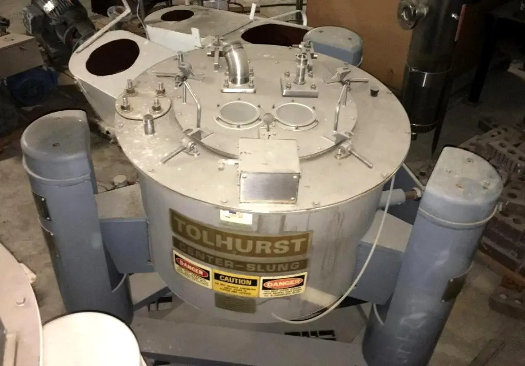 Tolhurst 26 x 12 perforate basket centrifuge, 316SS.