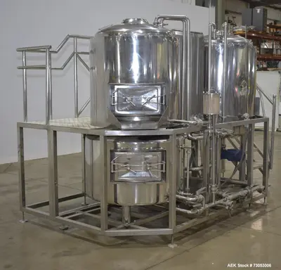 Used Allied Beverage Tanks 3.5 BBL Stainless Steel Brewhouse System – Complete Setup