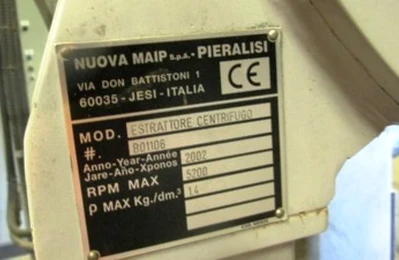 Pieralisi Baby 1 decanter centrifuge, SS.