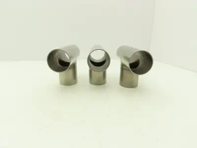 2" OD Tee Butt Weld Adapter Stainless Steel Tumble Finish A = 3 Lot of 3