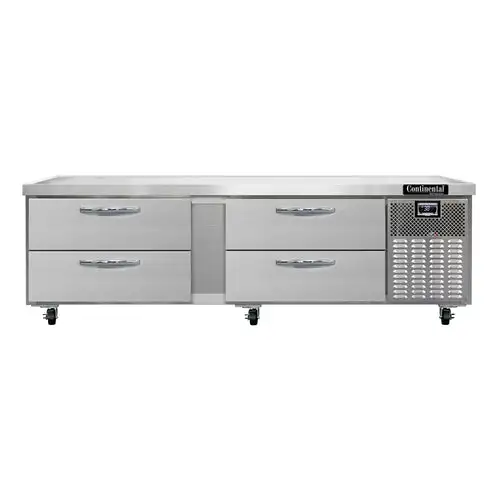 Continental D84GN 84" Chef Base W/ (4) Drawers - 115v