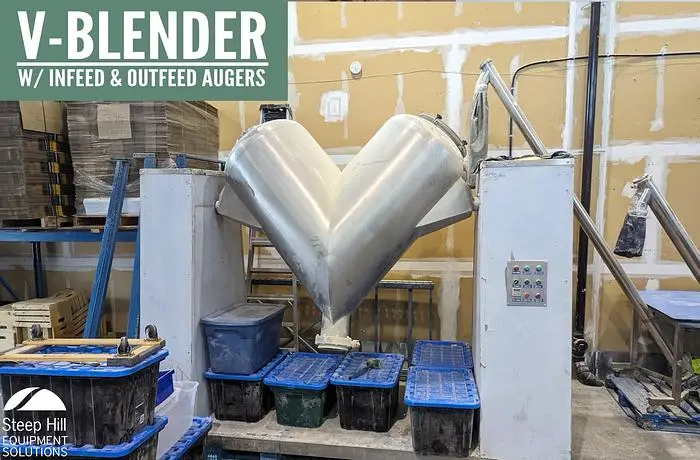 V Blender with Infeed & Outfeed Augers