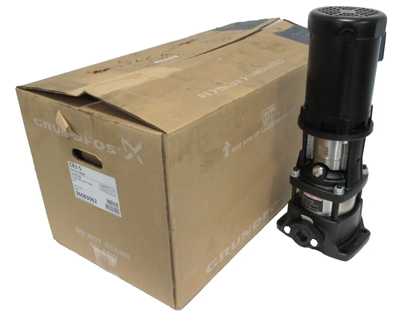 NEW GRUNDFOS CR3-5A-B-A-E-HQQE CENTRIFUGAL PUMP 15.4GPM 230/460V .75HP 96083062