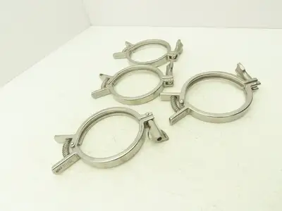 SCC 13MHHMQ-400 Sanitary Squeeze Clamp 4" Pipe With 4.8" Flange Lot of 4