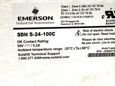 SDN 5-24-100C | Sola  Power Supply 100-240VAC 2A In 24VDC 5A 120W Out - Used