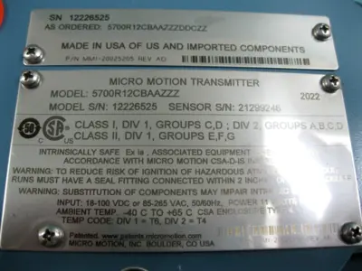NEW Micromotion 5700 R12 CBAAZZZDDCZZ