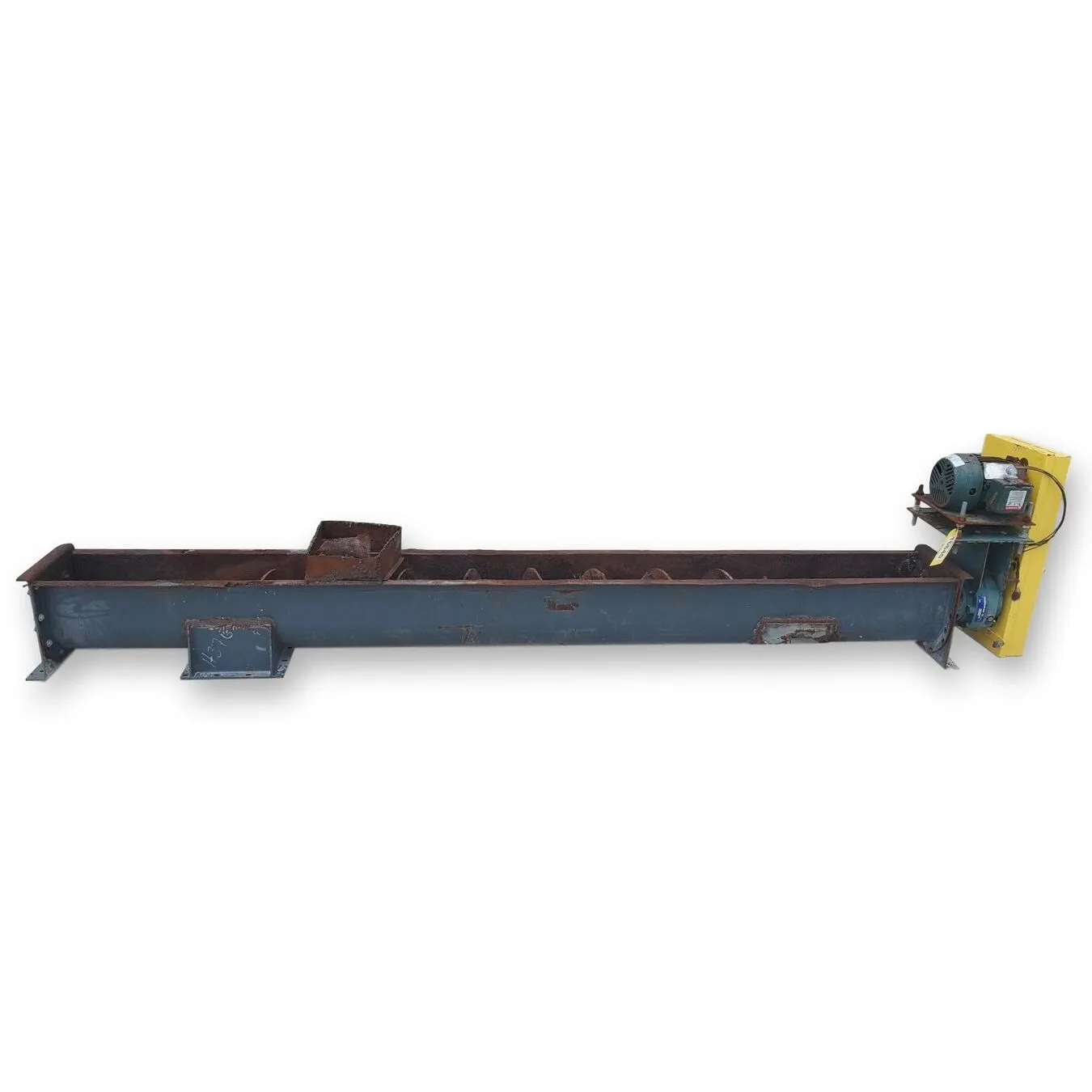Used 9" dia. Center Feed Carbon Steel Screw Auger Conveyor Feeder