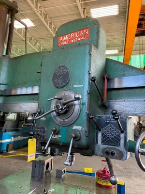 6' X 17" AMERICAN HOLE WIZARD RADIAL ARM DRILL. STOCK # 0644123