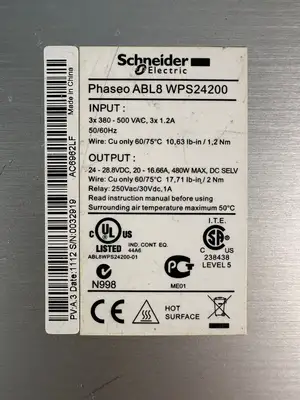 Schneider ABL8WPS24200 Out 24-28VDC Power Supply Input 380-500VAC (2.1.1)