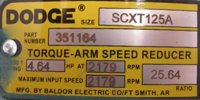 NEW DODGE SCXT125A SCREW CONVEYER REDUCER 25.64 351164