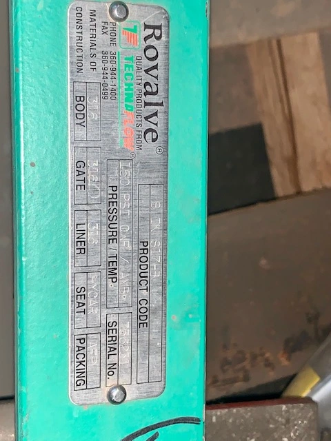 Rovalve 8"-150 Knife gate valve with pneumatic actuator New Storeroom Spare