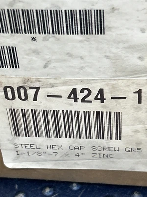 (40) NEW 1-1/8-7 x 4 Hex Cap Screws ZN-BLUE Grade 5 Fast Shipping! + Warranty