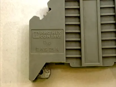 E/NS 35 N | Phoenix Contact E/NS 35 Terminal End Bracket DIN Rail Gray NS35 LOT OF 10 - Used