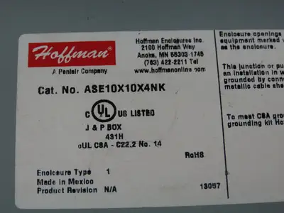 Hoffman Electrical Enclosure Screw Cover 10x10x4" AB Terminal Blocks Lot of 5