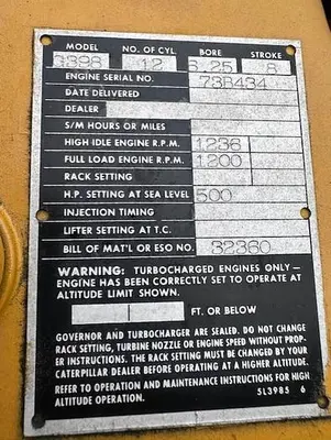 USED CATERPILLAR G398NA