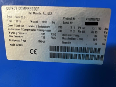 USED 2015 QUINCY QGS-20