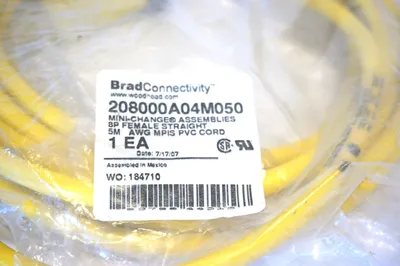 NEW WOODHEAD BRAD 208000A04M050 CABLE