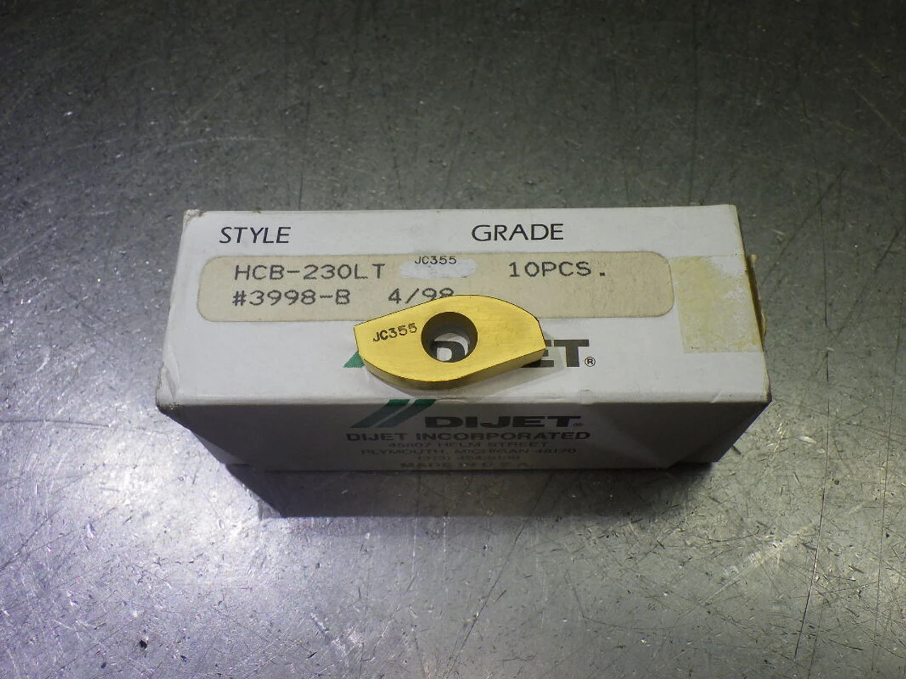 Dijet Carbide Ballnose Inserts QTY10 HCB-230LT JC355 (LOC2008A)