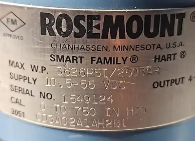 USED Rosemount ROSEMOUNT 3626PSI/250BAR 03031-0761-0032