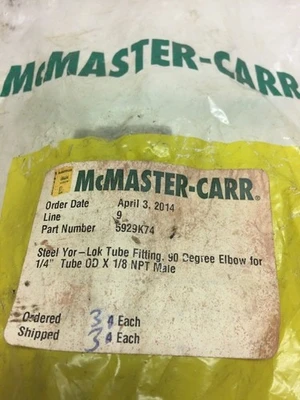 NEW McMaster-Carr 5929K74