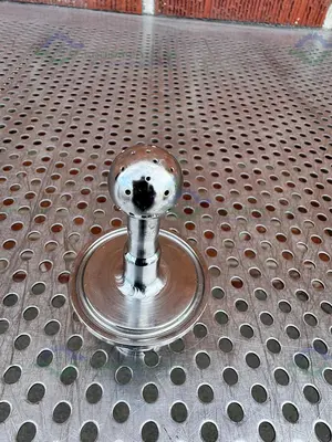 USED LOT OF 2 - STAINLESS STEEL SPRAY BALL W/ 2" TO 1/2" SANITARY FITTING