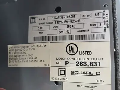 USED SQUARE D MODEL 6
