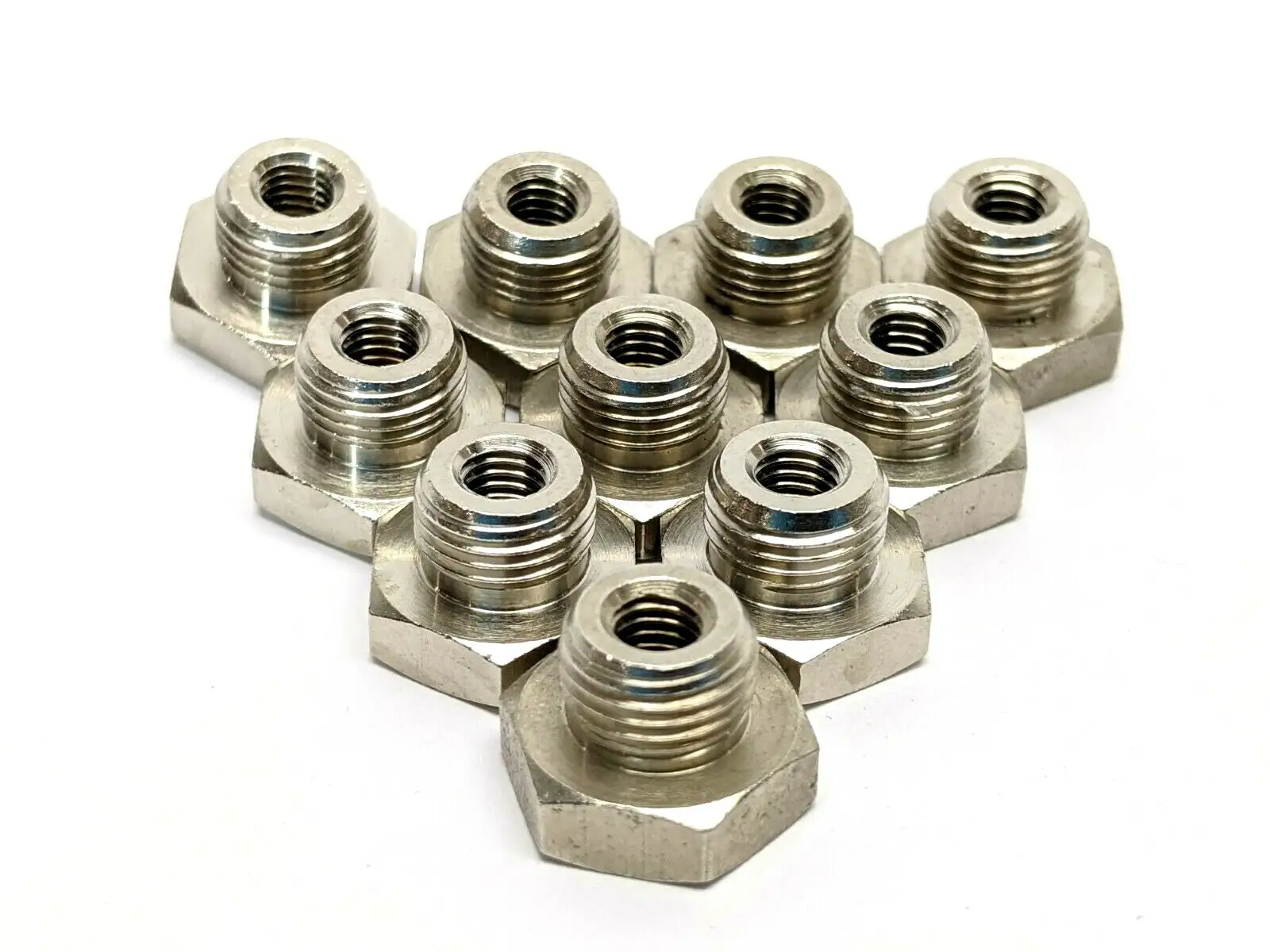 M10 Outer M5 Inner Thread | Hex Plug Fitting , 9/16” Hex Width, 7/16” OAL LOT OF 10 - New Other