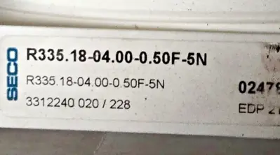 Seco R335.18-04.00-0.50F-5N Indexable Slotting Disc Milling Cutter 4" Diameter