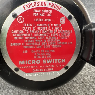 Used Micro Switch 64CX12-D01 Relays & Switches California US | Davliegogo LLC #1707013