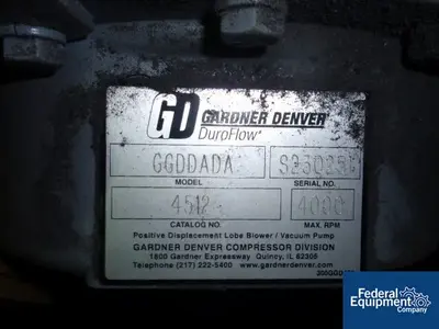 USED Gardner Denver 25 HP GARDNER DENVER ROTARY LOBE BLOWER, MODEL GGDDADA