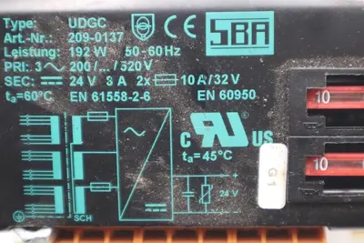 SBA 209-0137 Type UDGC Multi Tap Transformer 200/520VAC 24VDC STOCK 5078