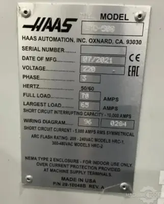 USED 2021 HAAS UMC-500