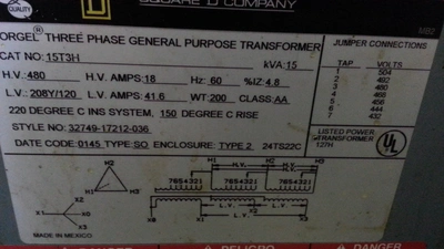 USED SQUARE D 15 KVA