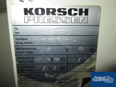 USED Korsch Korsch PH 106 - DMS Tablet Press, 6 Station