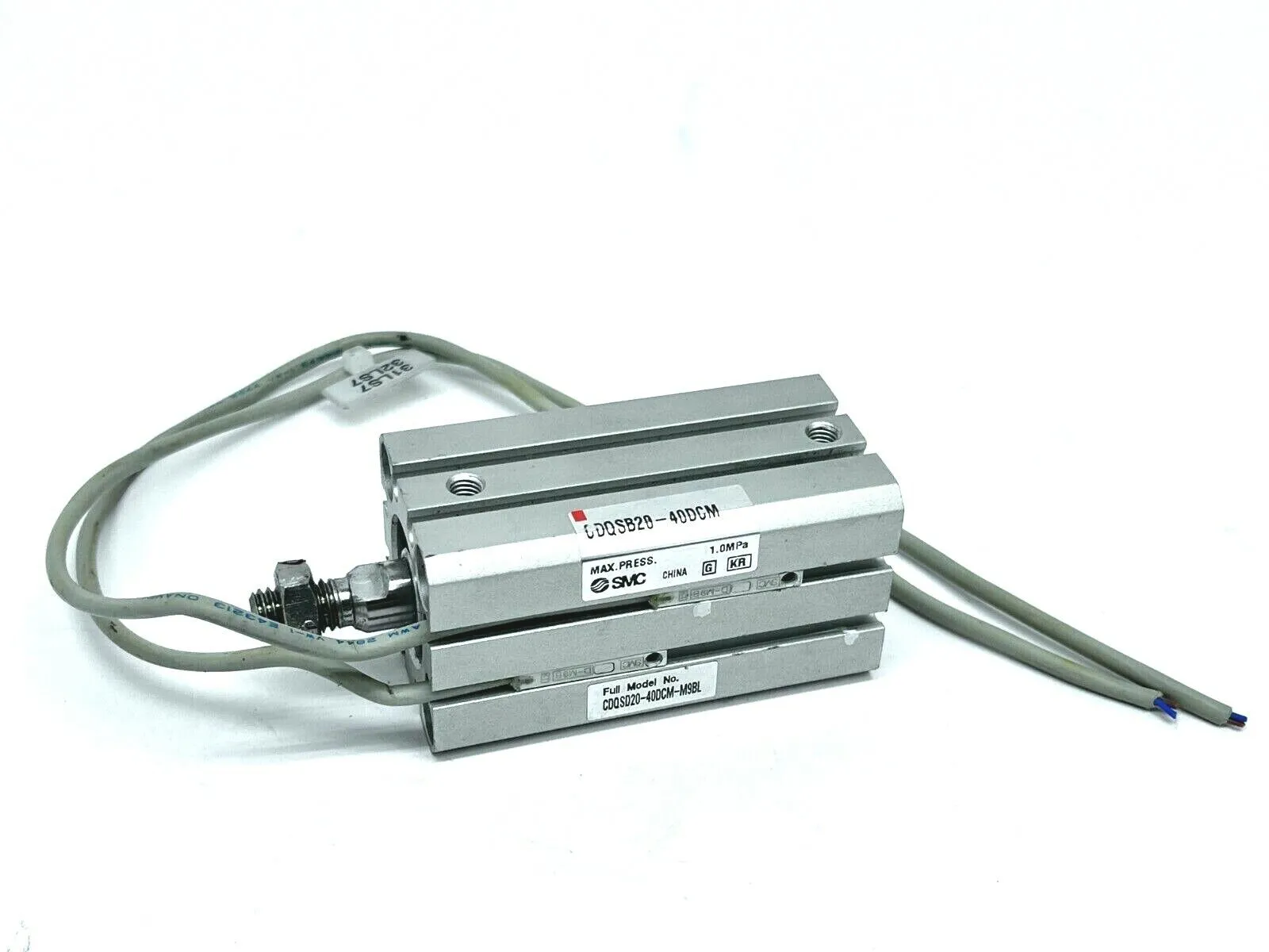 CDQSD20-40DCM-M9BL | SMC  Compact Cylinder 20mm Bore 40mm Stroke 12" Cable Length - Used