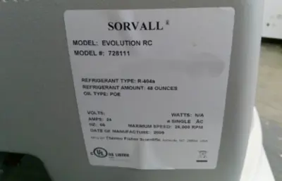 Thermo Sorvall Evolution RC Refrigerated Floor Centrifuge w/Rotor & Inserts