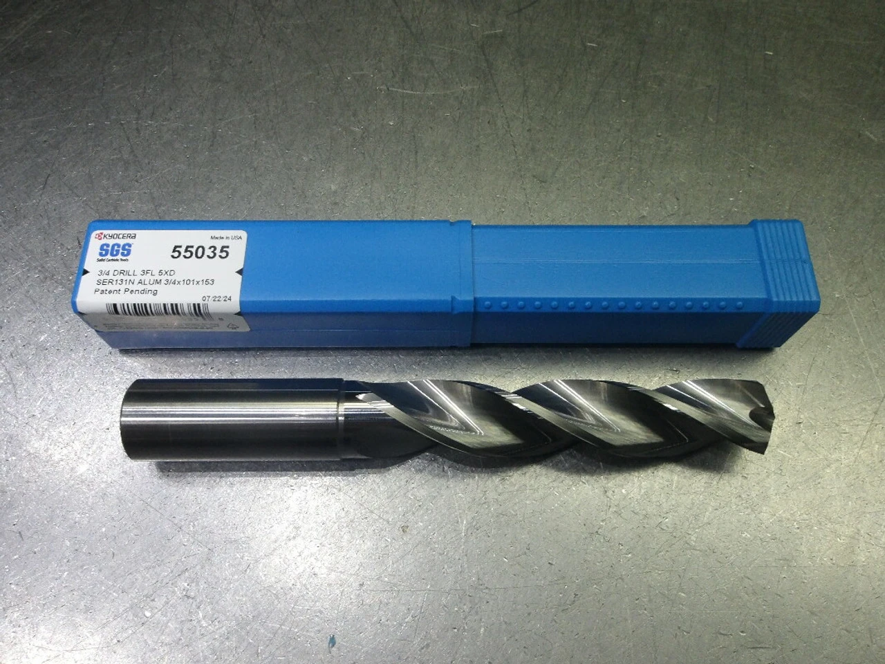 Kyocera/SGS 3/4" 3 Flute Carbide 5xd Drill 20mm Shank 55035 (LOC2326)