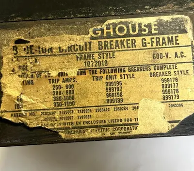 Used WESTINGHOUSE 1072019 Miscellaneous Equipment (Electrical & Power) | Surplus Asset Holdings #1191063