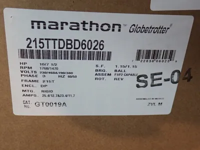Used MARATHON MOTORS 215TTDBD6026 Motors (misc) Ohio US | HGR 24 #912652