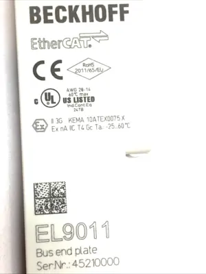 EL9011 | Beckhoff  EtherCAT Bus End Cover 5mm E-bus Contact Terminal Gray LOT OF 5 - Used