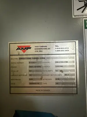 AMF Single Zone Tunnel Bagel Oven