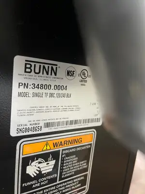 Used Bunn Used Bunn 34800.0004 BrewWISE Black Single ThermoFresh DBC Coffee Brewer - 120/240V Coffee Equipment Illinois US | Falcon Restaurant Supply #1375761
