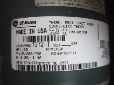 NEW GENERAL ELECTRIC 5KSP29BG7572 MOTOR 5KSP29BG75 4M458A