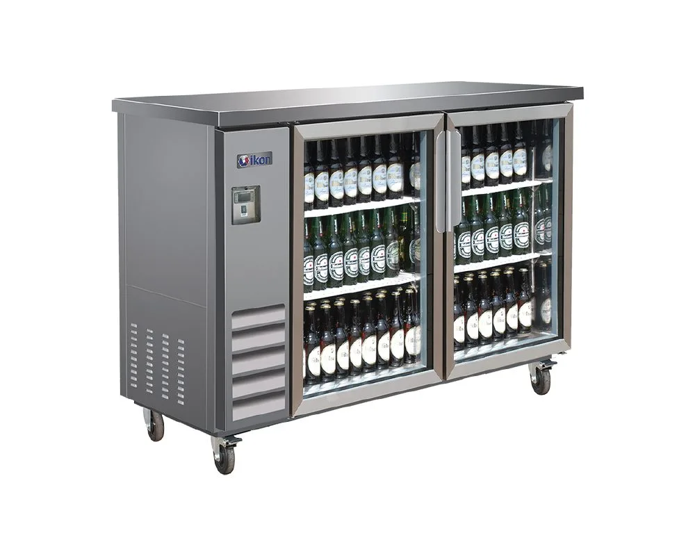 45-0163 Ikon IBB49-2G-24SS Self Contained Stainless Steel  Swing Glass 2 Door Ba