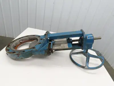 Dezurik 10" Knife Gate Valve 90 degree Crank Rising Stem **BAD SEAL**