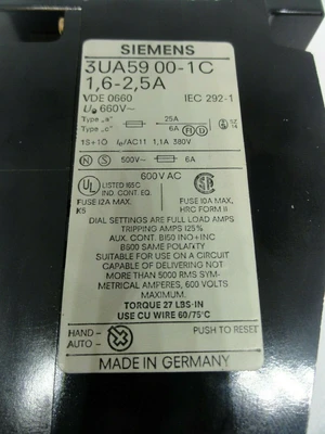 NEW SIEMENS 3UA59 00-1C