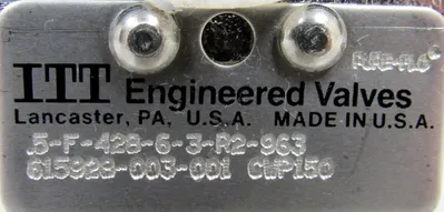 NEW ITT ENGINEERED VALVES .5-F-428-6-3-R2-963 VALVE 5F42863R2963 1/2"