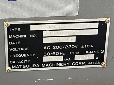 1998 MATSUURA RA-3F Vertical Milling Center | Levy Recovery Group (22)