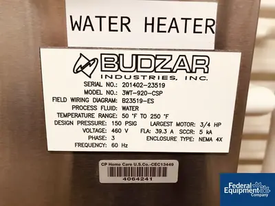 USED BUDZAR 27 KW Budzar Hot Water Heater, 3 Zone